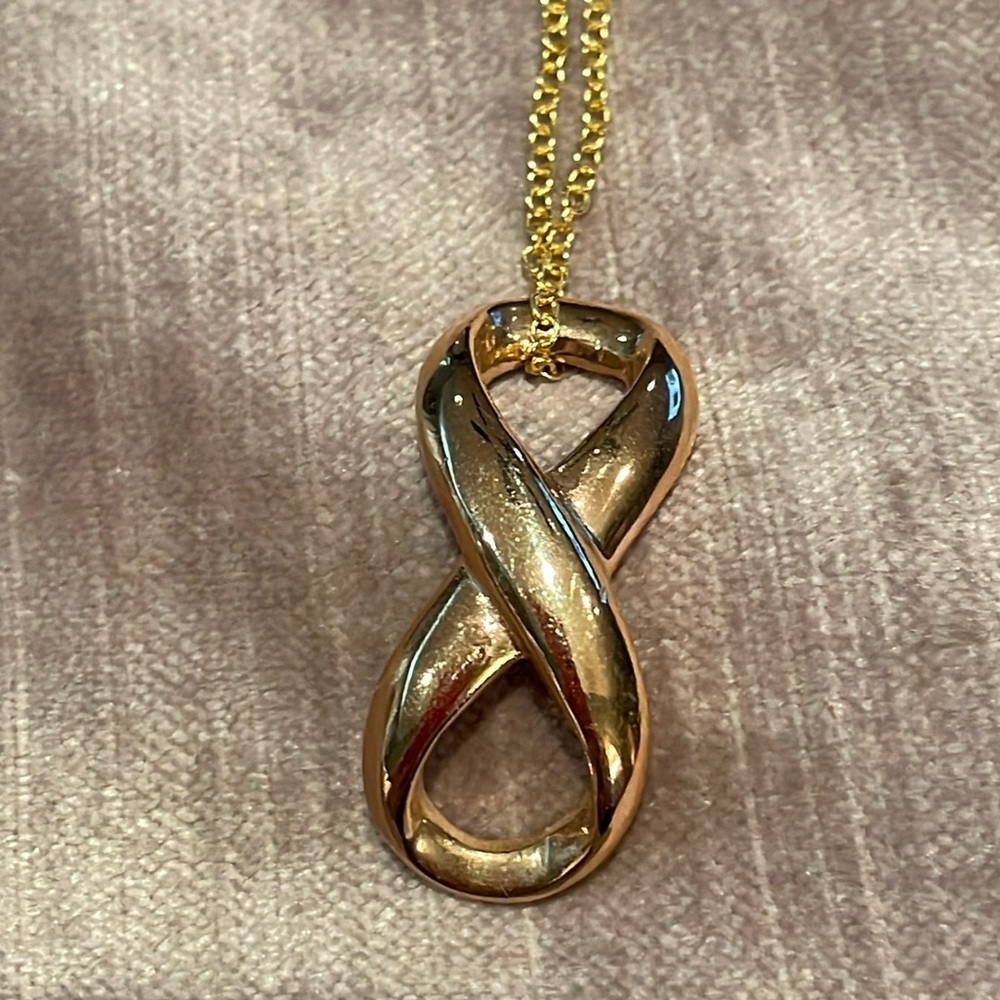 Gold Infinity Knot Charm Necklace